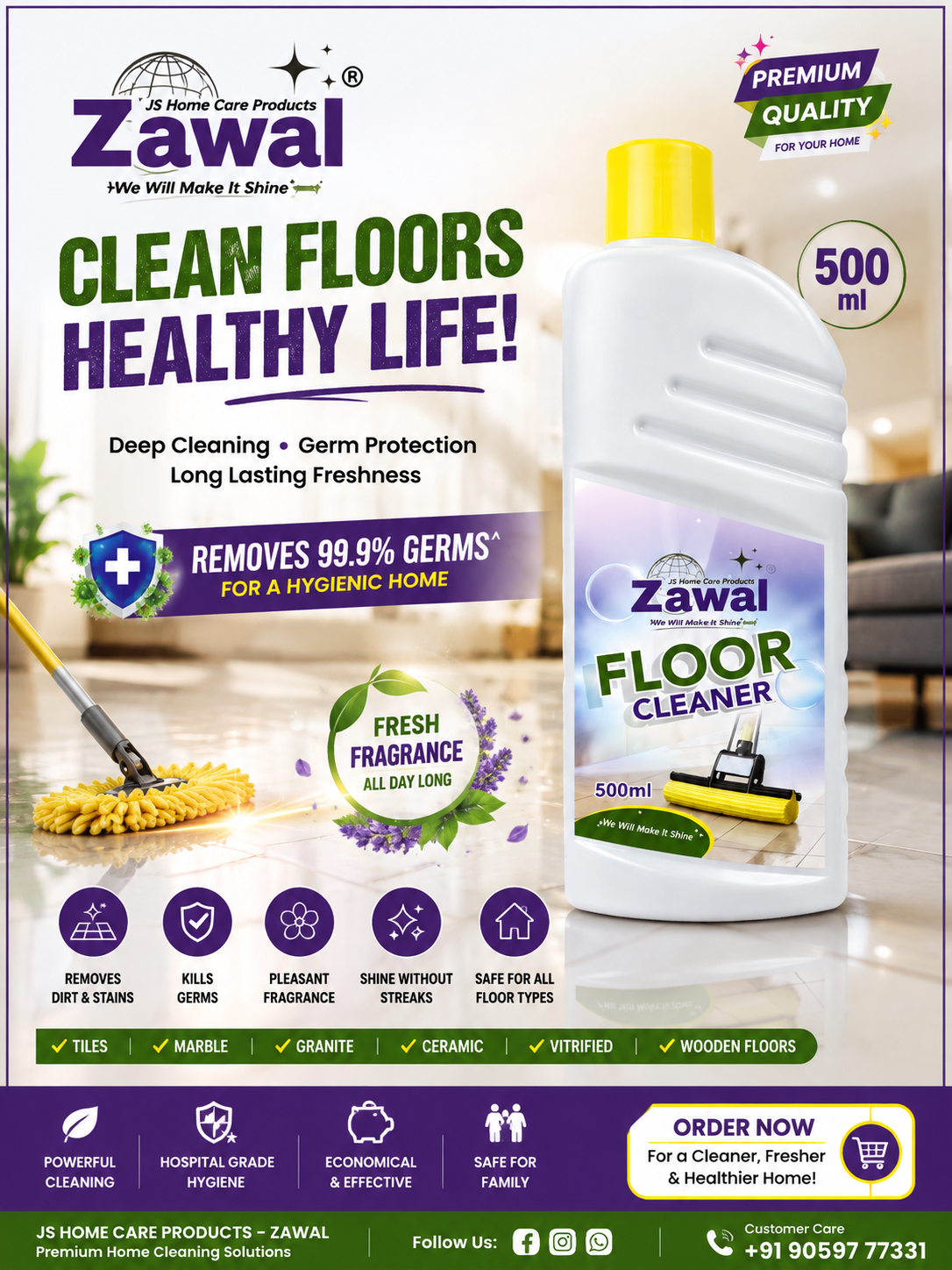 Zawal Floor Cleaner 500 ml - Image 3